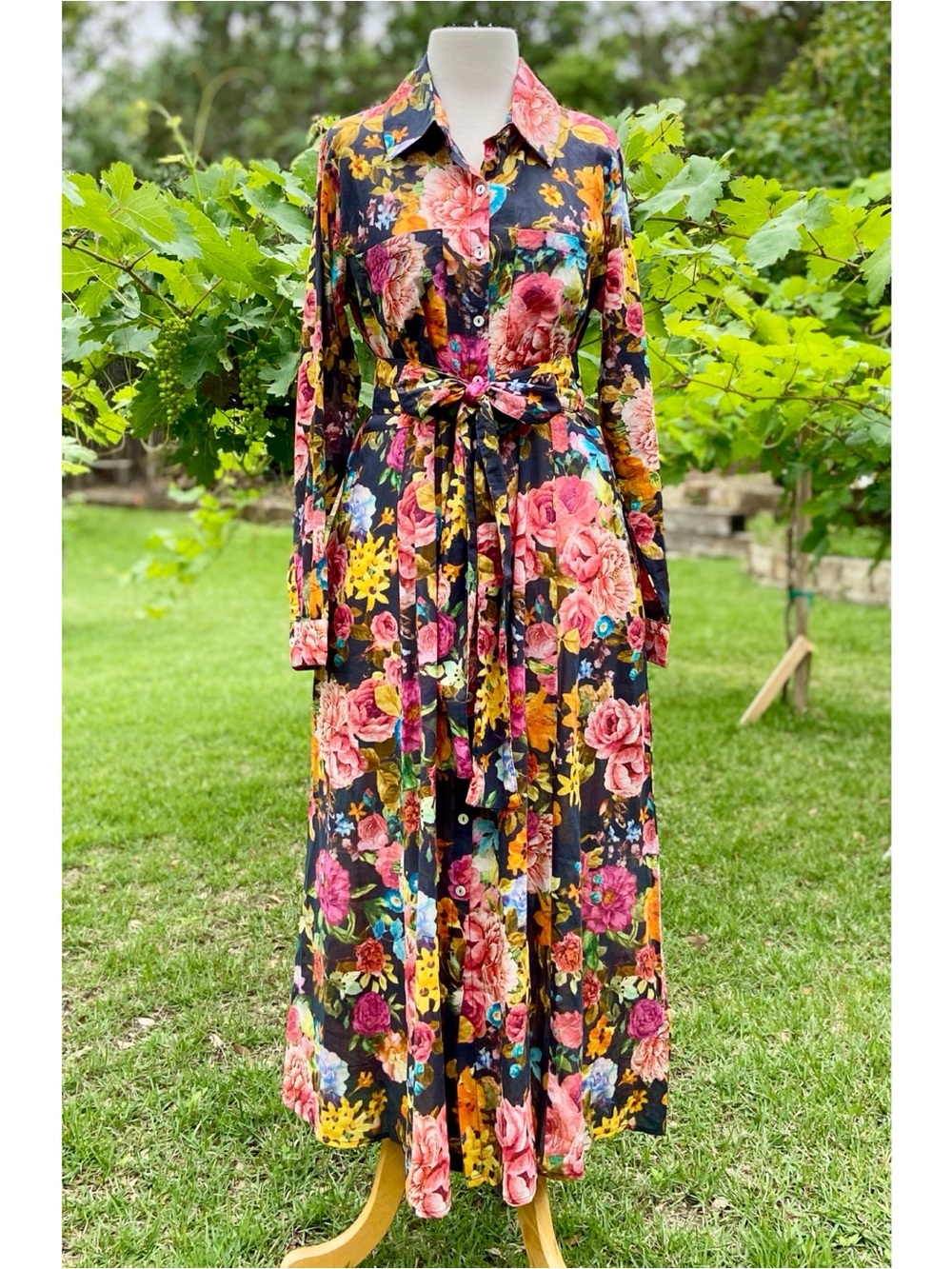 Dress -  Button Front - Pep’s - Cannes, France - NWT - Floral - M/L - Cotton